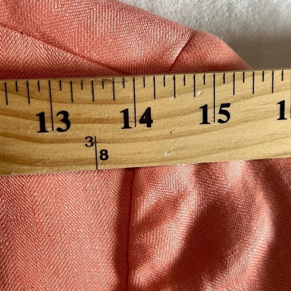 J Crew Size 4 Coral 100% Linen Woman’s Blazer Sport Coat Chic Lightweight Pastel